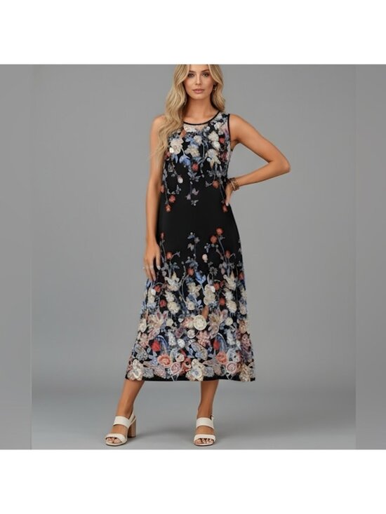 By Design Dresses & Skirts - Floral Print Tank Dress With Pockets
